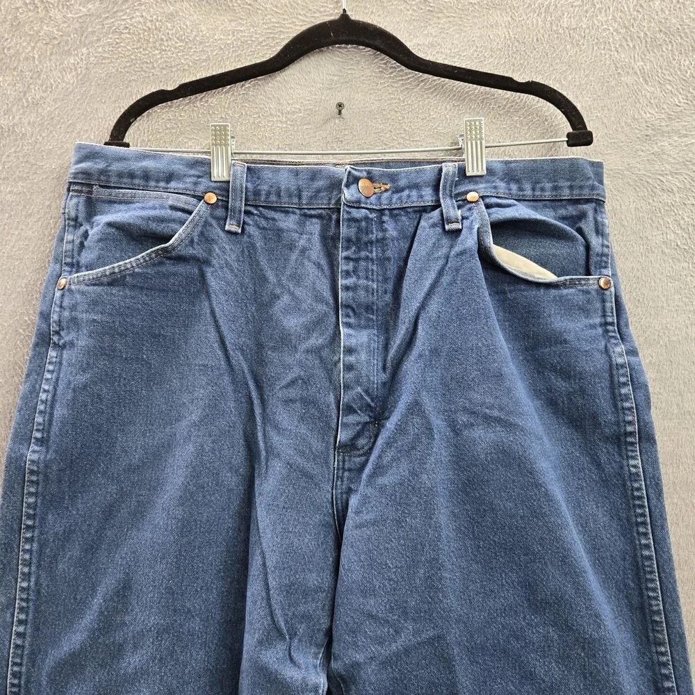 Wrangler Men Jeans 38X36 Blue Denim Cowboy Cut Classic Button‎ 34